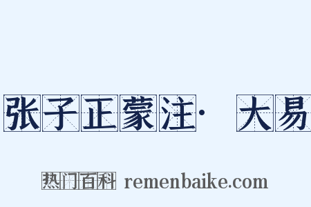 张子正蒙注·大易是什么意思的图片
